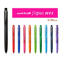 유니 시그노 노크식 볼펜 시그노 노크식 한정판 볼펜 시그노 노크식 리필심 0.28 0.38 mm, 0.38-오렌지(4)