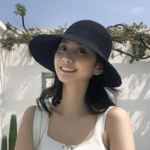 보슈 여성 여자 썬캡 자외선차단 선캡 라피아 여름모자 돌돌이모자 g2-1