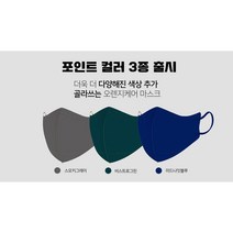 오렌지브레스케어 국산 2D 컬러 항균마스크-M중형/L대형(진그레이/블루/그린) 10매, L(대형), 그린 10매