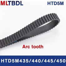 HTD 5M 타이밍 벨트 435/440/445/450mm 길이 10/15/20/25mm 너비 5mm 피치 고무 풀리 톱니 87 88 89 90 동, 20mm, 445mm, 10 개