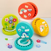 도너츠 유치보관함 이빨요정 빼기 치아 아기 배냇머리 보관 선물, 블루