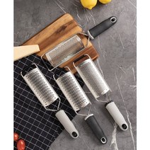 치즈그라인더 치즈갈이 스텐강판 푸코 치즈그레이터 4Type 얇은 굵은형 (블랙/그레이), 굵은형-그레이