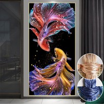 자수놓기 동양자수 보석십자수 십자수가게 바느질 작업 DIY 물고기 인쇄 공주 금붕어 크, 04 9CT 실크 110x60cm