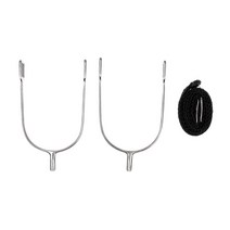 2x 승마 스퍼 라이더 금속 블런트 라운드 엔드 스퍼스 스틸 나일론 스트랩, 13cm, 스테인레스 스틸, 실버, 블랙