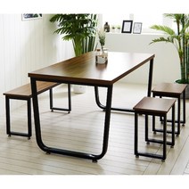 술집 매장용 모던 우드 4인용 식탁(150cm 2컬러) 다이닝룸 가성비 프랑스, 스틸뷰A형_각진프레임, 01.LPM아카시아
