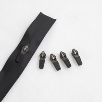 5개 5호 zipper 지퍼머리 방수 zipper 지퍼용 고무 손잡이 블랙