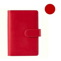 마카롱 컬러 A6A5 가죽 DIY 바인더 노트북 커버 다이어리 일정 플래너 종이 학교 문구, A6, Red
