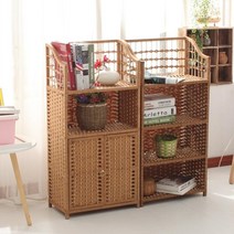 라탄 수납장 서랍장 수납함 미니 거실 선반 슬림 틈새 카페, 5 층, 베이지/3단