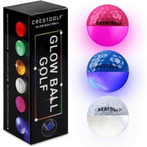야간 야광 LED 골프공 6가지색상, 3개 혼합(빨강 파랑 하양)