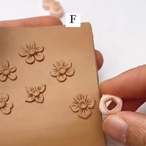 도예체험 취미 부드러운 도자기 귀걸이 꽃잎 컷 금형 폴리머 클레이 꽃 패턴 DIY INS 프랑스 쥬얼리 펜던, 06 F -1PCS