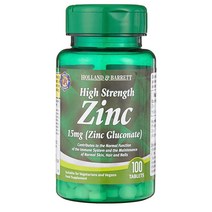 HollandandBarrett 홀랜드앤바렛 Zinc Gluconate 15mg 100정 2팩 데일리 아연 식품보충제 영양제