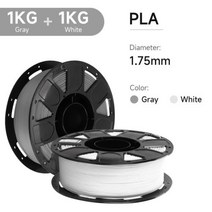 휴비나인 3d펜잉크 CREALITYPLAPETG 175mm 필라멘트 PLA 3D 인쇄 재료 기포 없음막기워핑 강력한 본딩 모든 FDM 프린터용, gray and white