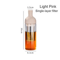 콜드브루메이커 콜드 브루 커피 포트 1000Ml 아이스 에스프레소 유리 메이커 실리콘 병 드립 필터 수동 기기, pink single