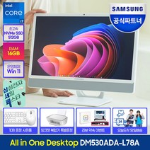 삼성전자 올인원PC 일체형PC 프로스트 화이트 60.5cm WIN11 Home NVMe 512GB, DM530ADA-L78A, RAM 16GB