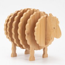 두꺼운 주전자 소품 그릇받침 뚝배기 기념품 답례품 북유럽 카페 데임방지 나무 받침, 면양(왁싱)