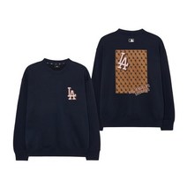 MLB 모노티브 모노그램 오버핏 맨투맨 LA D.Navy