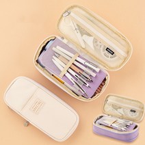 FREELIFE 클래식 포켓 펜 연필 케이스 접이식 캔버스 문구 보관 가방 화장품 여행 학생용, Half Purple-35