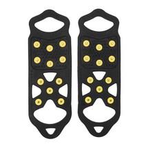 미끄럼 방지 아이스 그리퍼 스파이크 클리트 야외 스노우 슈 커버 아이젠 여행 휴대용 부품 11 개 치아, [01] MYellow