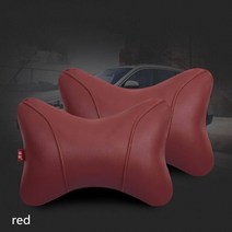 가죽 자동차 좌석 베개 쿠션 뼈 목 좌석 베개 머리 받침 사계절 5 색 가죽 자동차 좌석 목 베개, 레드비