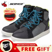 오토바이 부츠 시디부츠 SCOYCO 오토바이 부츠 가죽 모토 크로스 오프로드 레이싱 부츠 오토바이 타기 신발 남자 모토 부츠 블랙과 브라운, MT040WP 그레이 블루