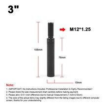 33.5 4 알루미늄 시프트 노브 익스텐더 레버 기어 수동 시프터로드 M0X.5, 07 3inch and M2X.25