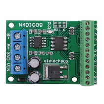 8CH 입력 / 출력 디지털 스위치 TTL LVTTL CMOS RS485 IO 제어 모듈 PLC 릴레이 용 Modbus RTU 보드, 터미널, 녹색