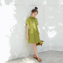 초록원피스 하라쥬크 무드 여성의류 클래식 아보카도 그린 훔치다 티 여름 슬림핏 키 작은 사람 650932287