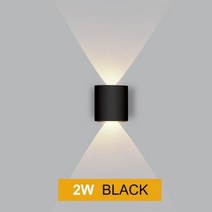 LED 벽 램프 방수 IP65 빛 야외 정원 조명 알루미늄 AC86-265, Black 2W, CHINA, Cool White(5500-7000K)