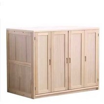 낮은 이불장 원목 장롱 장롱 옷장 수납 이불 정리함, 120x70x90 나무색   문 4개