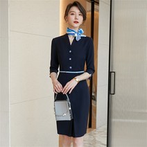 미스손 여자 7부소매 슬림 미디치마 원피스 오피시룩 유니폼