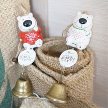 스웨터 북극곰 카페현관 도어벨 장식 작은선물 아이방 창문 대문, 화이트