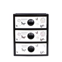 지오리빙 베이비스 3단 플라스틱 서랍장, 블랙