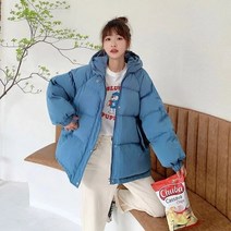 후드 숏 패딩 점퍼 오버핏 여성 자켓 루즈핏 코트