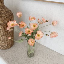 부카즈 양귀비 - 조화 인테리어 실크플라워, 화이트