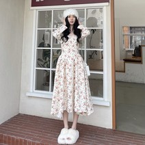 보헤미안 원피스 프렌치 클래식 햅번 멈추다 플라워 러블리 점프슈트 롱 2022 허리보정 고퀄리티 감각 3846736737