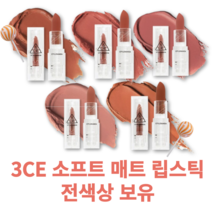 [본사정품] BEST 스타일난다 3CE 소프트 매트 립스틱 전색상 보유 선택가능 코스맥스 매트함 밀착력 고발색 부드러운발림 싱글, PALE ROSY