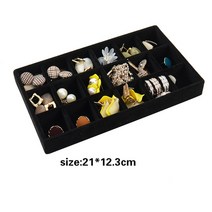벨벳 보석 보관 트레이 디스플레이 홀더 스탠드 팔찌 목걸이 반지 상자 쇼케이스 서랍 정리, [19] 22