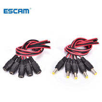 5 개 5x2 1mm 12V 암 수 DC 전원 소켓 잭 플러그 커넥터 케이블 드롭 선박, 5pcs Female