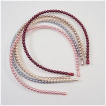 컬러풀 민자 진주 머리띠