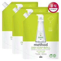 메소드 주방세제 바질향, 1L, 3개