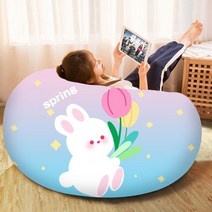 빈백 소파 1인 용 쇼파 초 대형 소형 조약돌 데이베드 풋 스툴 의자콩 발코니 레저 는 을하고 집에 가벼운 럭셔리 싱글 네트 레드 스타일을 을 할 수 있습니다, 63x63cm, 튤립토끼