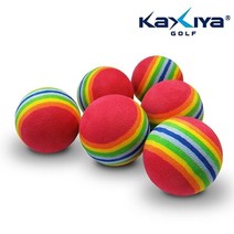 쭈bhnj__카시야 무지개 스펀지볼 6개입 골프연습용볼 스윙공 스윙볼 용품 골프 연습 스펀지 용공 스윙♥hopenjoy!, ♥hopenjoy!