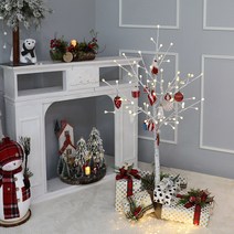 크리스마스 자작나무 트리 데코트리 화이트레드 1.2M, 단품