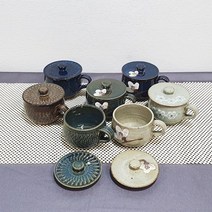 미각도예 전통찻잔 세트 7종류[쌍화차 한방차 뚜껑찻잔 도자기찻잔세트], 1set, 그린한송이