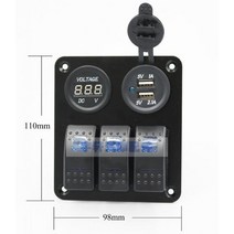 카라반 컨트롤 패널 캠핑카 컨트롤러 LED 스위치, 세 개의 스위치 패널 11x9.8