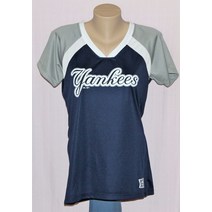뉴욕 양키스 여성용 단조 클래식 V 넥 저지 티셔츠 - MLB 마제스틱
