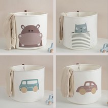 달빛마켓 원형 손잡이 누빔 패브릭 바구니 바스켓, 고양이, 1개