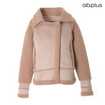 ab플러스 배색 뽀글이 트리밍 무스탕 LSV4MJ39A