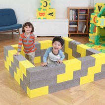 포아트 플레이블럭 30EA 세트 (최다 컬러 보유), 플레이블록 스카이블루(돌기)+옐로우(마감)