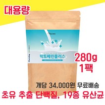 락토페린 라토페린 락토패린 가루 분말 파우더 대용량 280g 락토린 밀크 칼슘 칼숨 우유 초유 초우 단백질 담백질 홈쇼핑 19종 혼합 유산균 사균체 카제인 복합물 농축물 타먹는, 280g 1팩 - 다니마켓